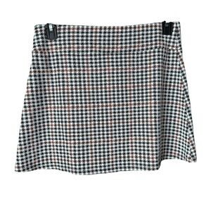 Stretchy Brown and Black Plaid Mini Skirt by Stitch and Pine L